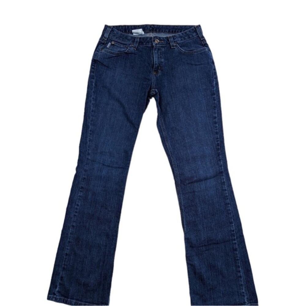 Carhartt Jeans Women’s Size 4 X 32 Curvy Fit Dark Blue Mid-Rise Boot Cut